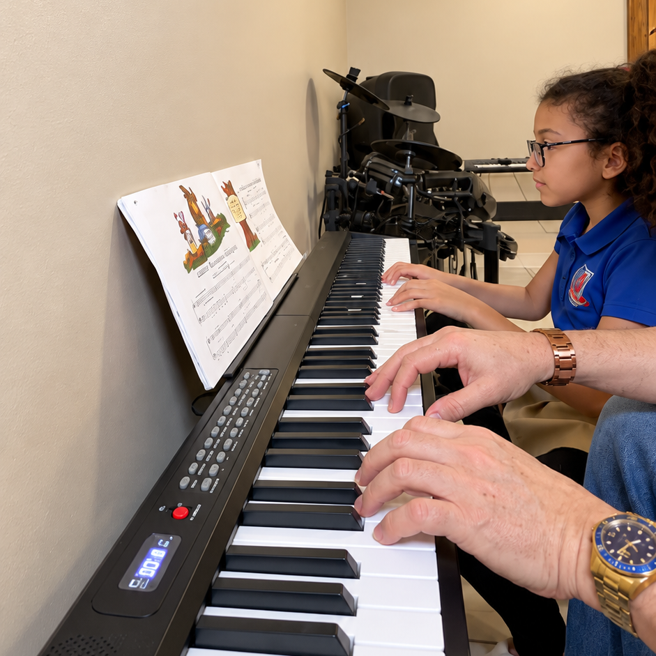 Student in Piano Class